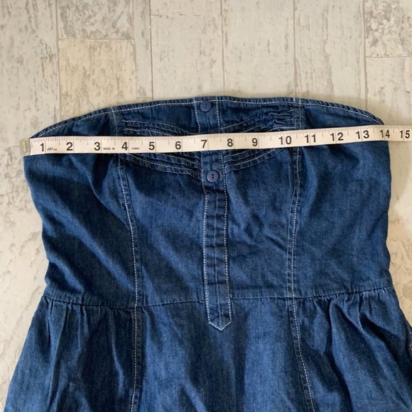 Mossimo Denim Jean Strapless Fit Flare Dress M - Picture 7 of 9